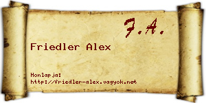 Friedler Alex névjegykártya